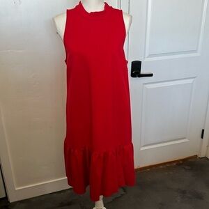 ANTHROPOLOGIE Maeve Alissa Swing Dress Sz L Red